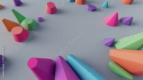 colorful abstract geometric shapes animation sequence