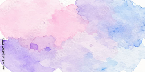 Abstract Colorful Watercolor Hand Painted Background with Artistic Paint Splashes Ink Texture on Paper in Pink and Blue for Creative Design Illustration and Art Pattern