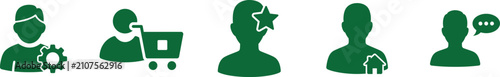 Fotografie Five flat icons of different professions