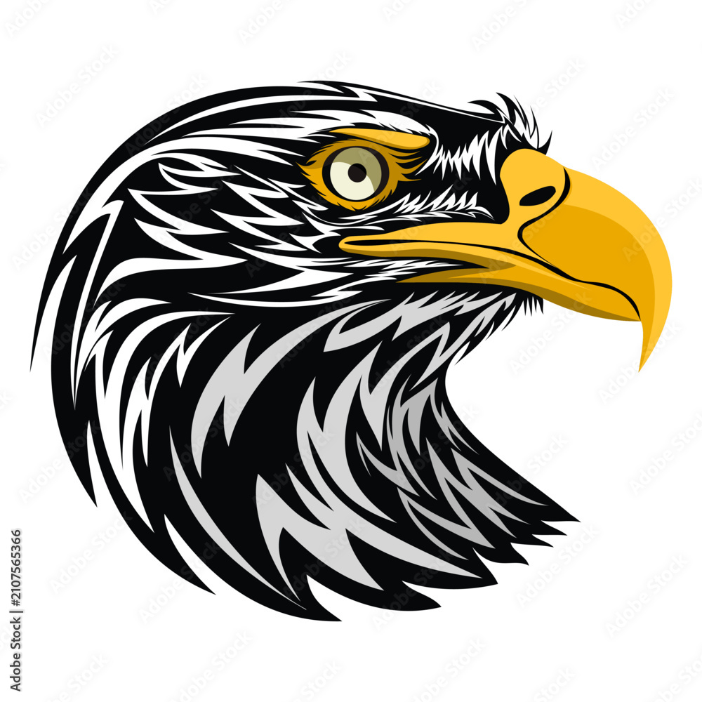Fototapeta premium Detailed Bald Eagle Head Logo Style Vector Illustration