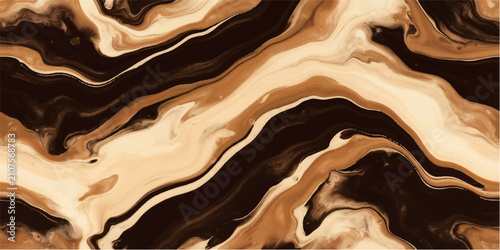 Quadro su tela An abstract marble texture with swirling patterns of brown, beige, and cream creates a sophisticated and elegant background