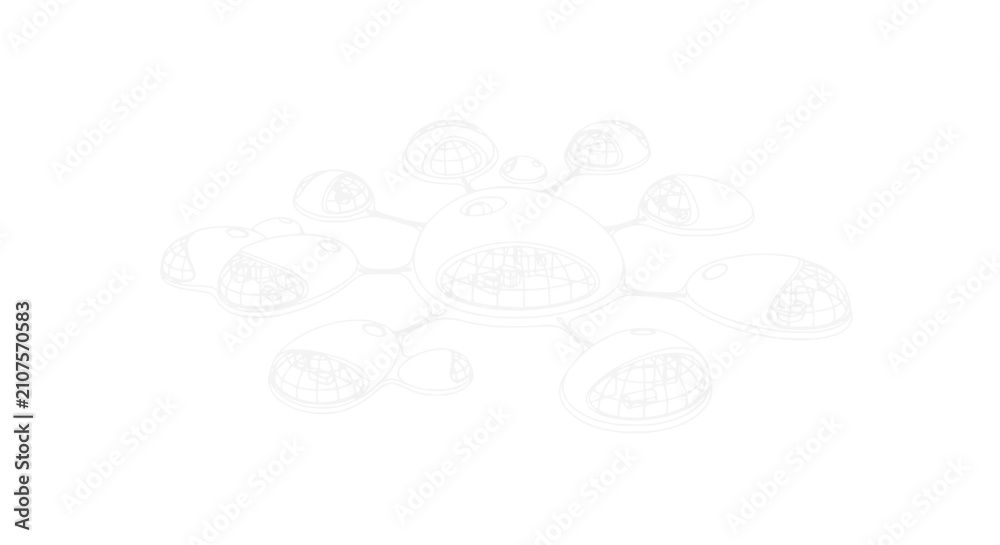Fototapeta premium Abstract futuristic network structure, interconnected nodes, glowing spheres, digital technology concept