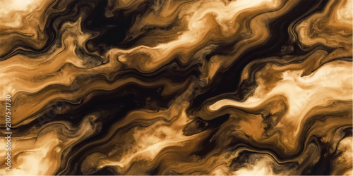 Cuadro en lienzo Abstract liquid gold swirls and dark ink creating a fluid and dynamic pattern, evoking a sense of energy and motion