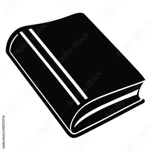 Obraz na płótnie Closed black hardcover book isolated on white