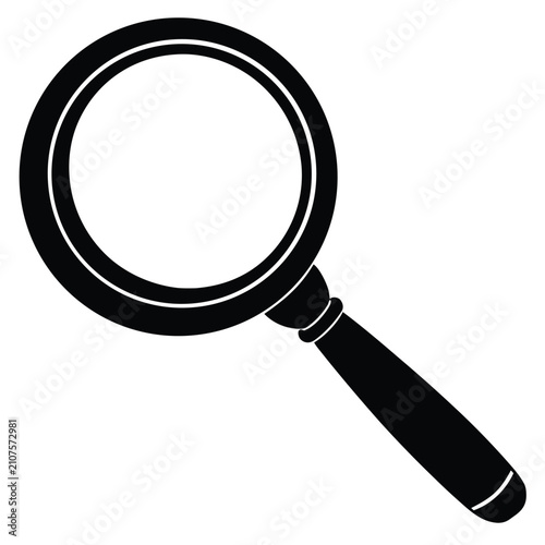 Magnifying glass black and white icon vector