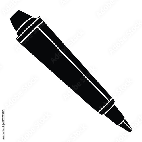 Black crayon icon isolated on white