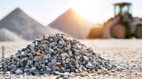 Pile of gravel at a construction site