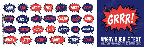 Принти на полотні Angry Speech Bubbles with Exclamations