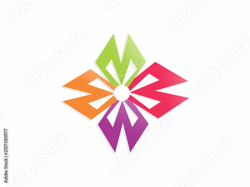 Colorful Abstract Geometric Flower Flower Logo Vector for Creative Agency, Wellness Center, and Business Branding