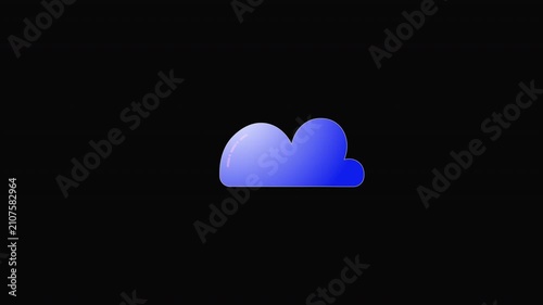Weather forecast Cloudy icon animation. Alpha matte with transparent background with 4K Resolution.