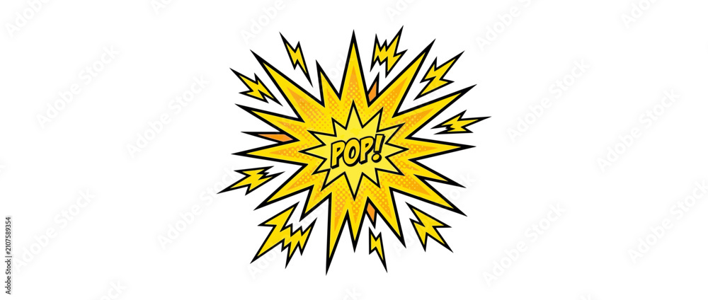 Obraz premium Explosion Comic Style Pop Sound Effect