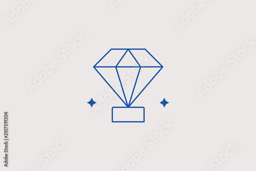 Schilderij op canvas Luxury diamond line icon for jewelry store