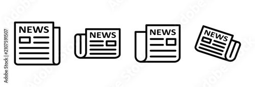 Canvastavla Newspaper icon set vector. news paper sign and symbolign