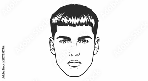 Bild auf Leinwand Young man with short hair.