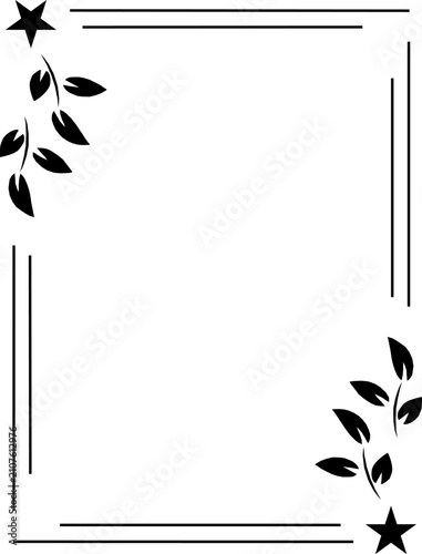 Decorative border frame with stars and leaves