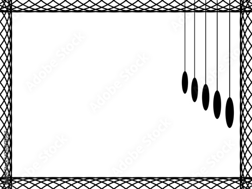 Decorative frame with hanging oval ornaments