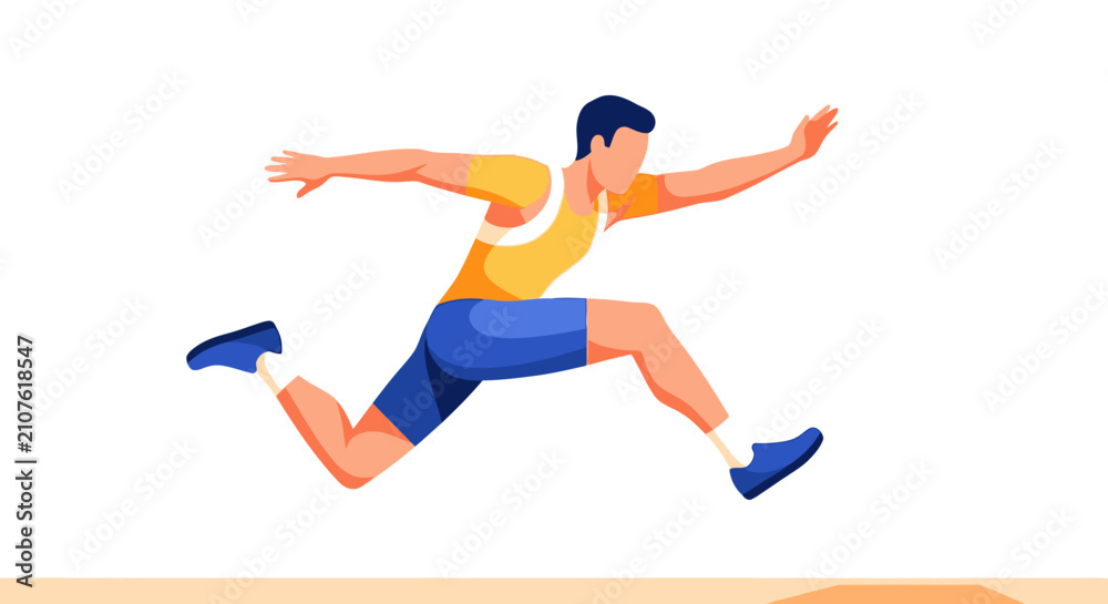 Fototapeta premium Athlete running fast during a race on a white background.