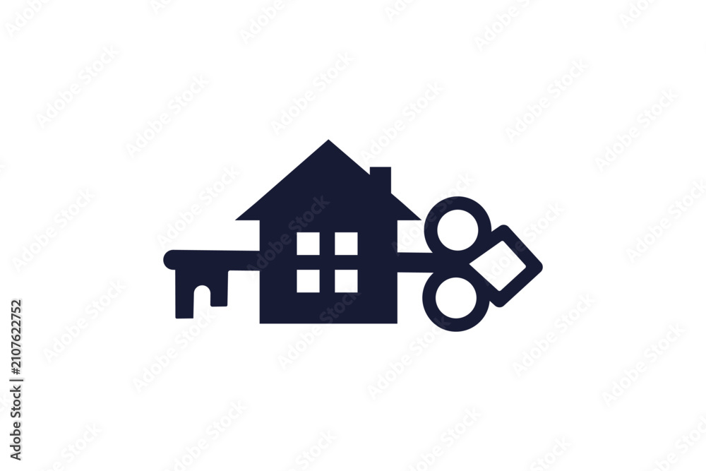 Fototapeta premium Creative House Key Logo Icon