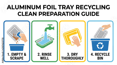 Tableau sur toile Aluminum Foil Tray Recycling Clean Preparation Guide