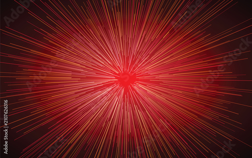 Dynamic Red Radial Burst of Light Rays on a Dark Gradient Backdrop
