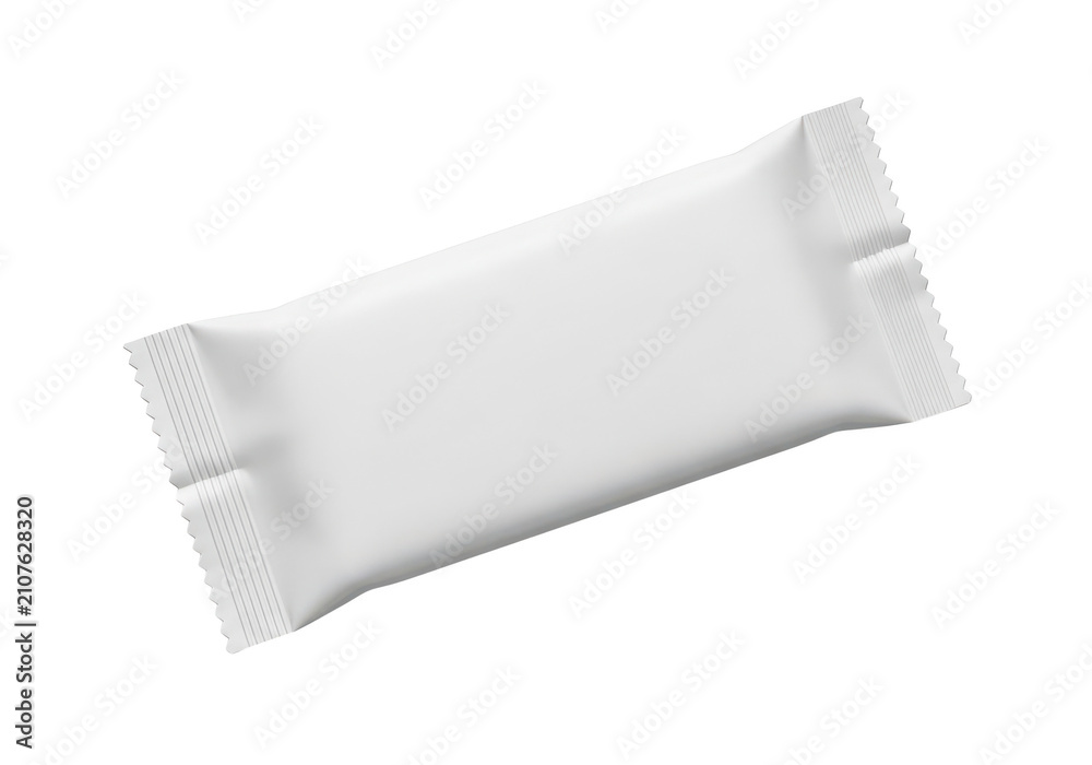 Fototapeta premium Blank white snack bar packaging mockup, isolated on transparent background