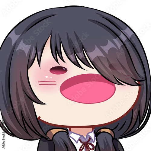 girl in a pink dress anime chibi