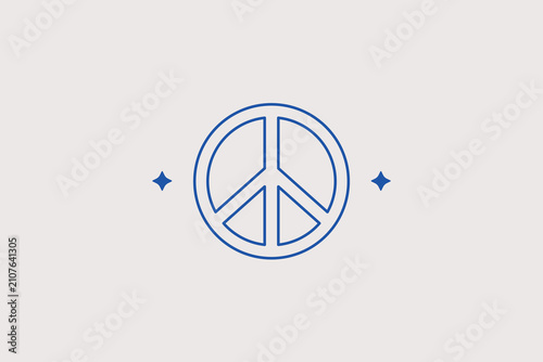 Photos Peace sign symbol line icon for movement