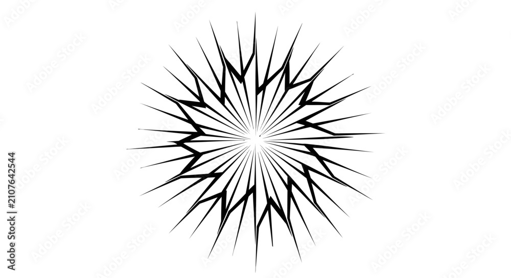 Obraz premium Abstract Starburst Pattern - Geometric Radial Design
