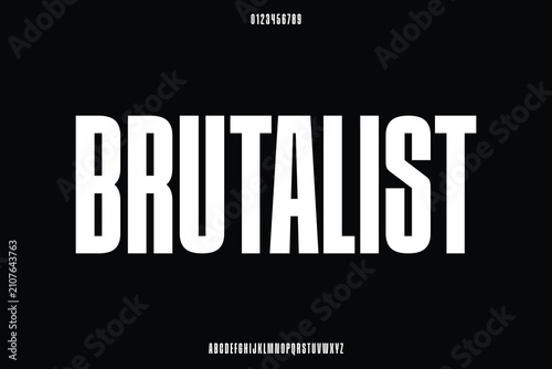 Modern strong condensed alphabet display font vector for headline