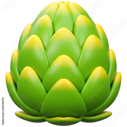 фотографія A realistic artichoke vegetable illustration with layered bracts on transparent