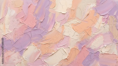 Soft pastel abstract painting with impasto texture