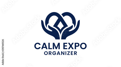 Calm expo organizer logo with cupped hands forming heart.