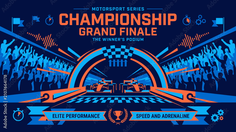 Obraz premium Motorsport Championship Grand Finale The Winners Podium Excitement