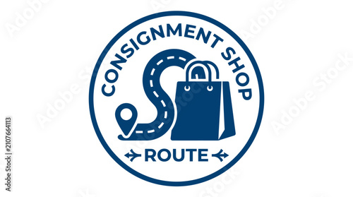 Obraz na płótnie Circular road and shopping bag logo for retail.