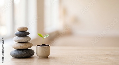 Small Green Plant Growing Indoors