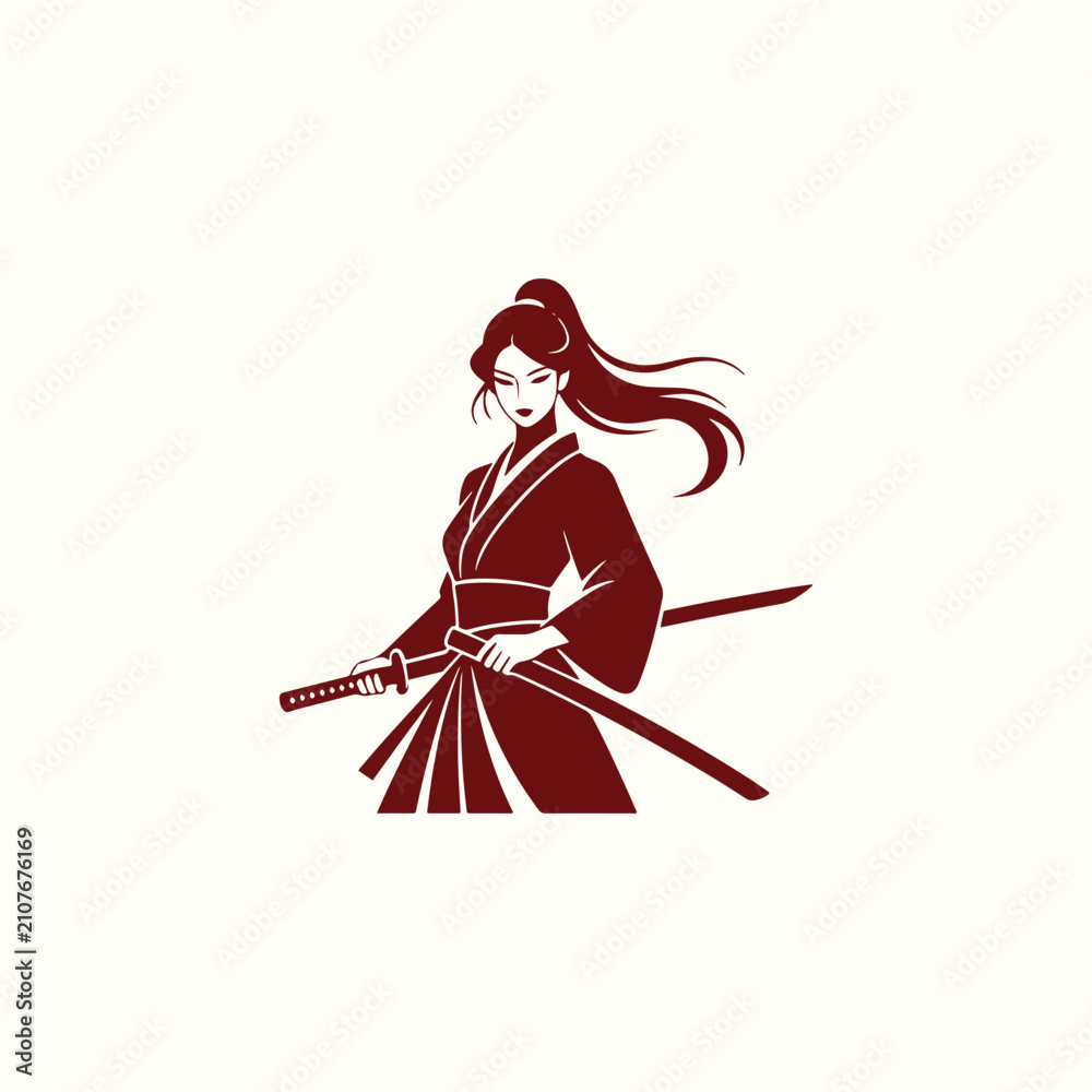 Fototapeta premium Samurai Woman Logo