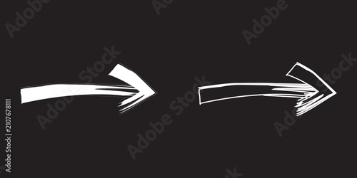 Hand Drawn Brush Arrow Vector Set - Grunge Paint Stroke Direction Arrows Collection, Sketch Navigation Icons Isolated.