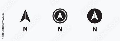 Canvas Print Set of minimalist north direction arrow icons for navigation maps and location t