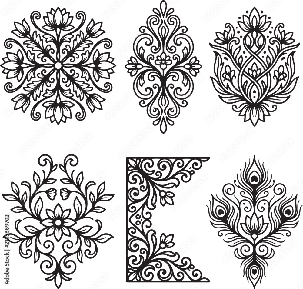 Fototapeta premium set of floral elements