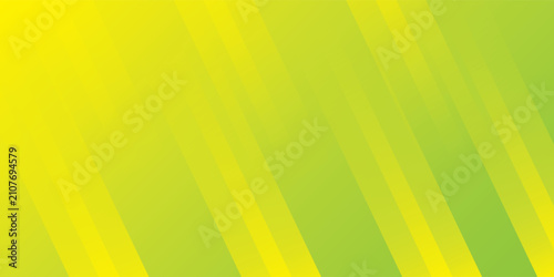 Bilde på lerret Abstract modern background featuring slanted geometric diagonal stripes in a vibrant color gradient shifting from bright yellow and lime green to fresh leaf green tones