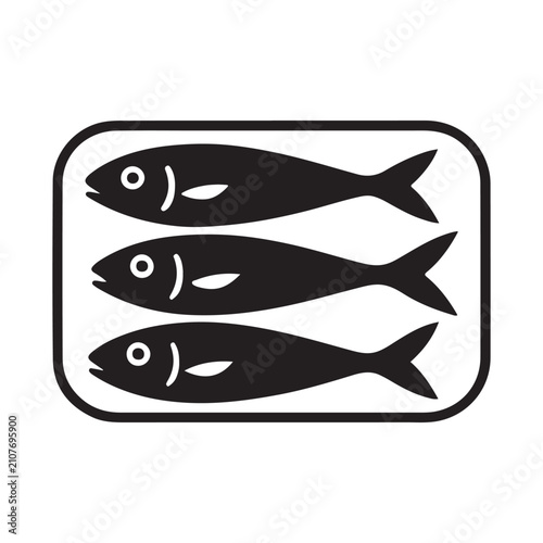 Sardines icon, fish sardines food icon single vector.