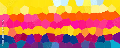 Canvastavla A vibrant digital mosaic pattern composed of numerous multicolored geometric hon