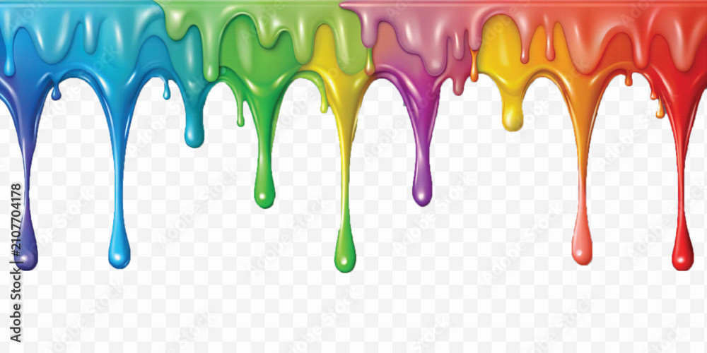 Fototapeta premium abstract liquid paint dripping in different style isolated on white background