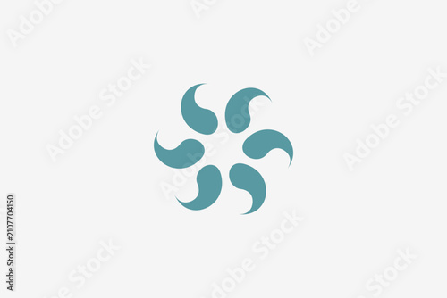 rotating water geometric move logo