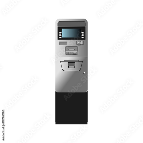Automated teller machine vector illustration with metallic and black finish
