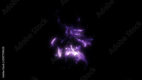 Purple energy flares erupt intensely within a deep black void.