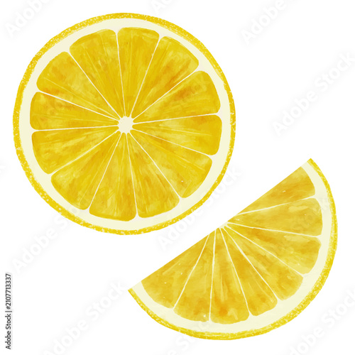 Lemon Slice and Half Lemon Watercolor
