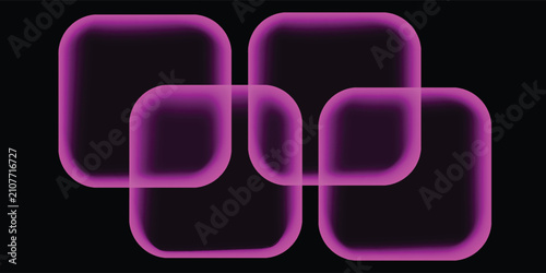 Abstract dark background with glowing pink magenta transparent rounded squares.