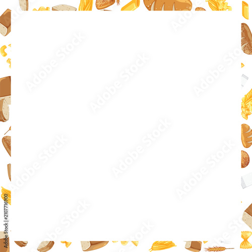 Bakery and Pasta Frame with Central White Copy Space