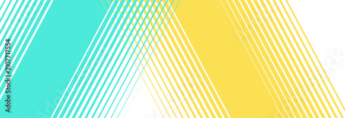 Dynamic vector background with speed racing stripes in cyan and yellow for sports or tech design template